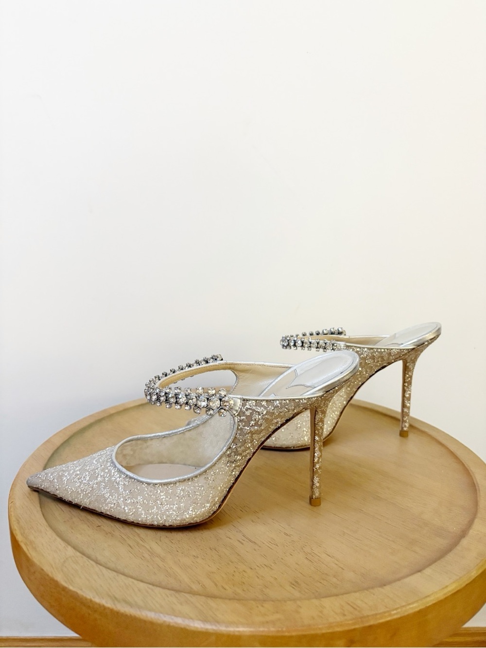 Jimmy Choo Tulle Glitter Bing Heels - Picture 9 of 12
